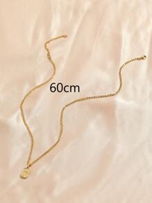 1 件不锈钢金黄色吊坠装饰项链，适合日常装饰或送礼