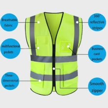 1 Chaleco Reflectante De Ciclismo De Poliéster Fluorescente De Colores De Alta Visibilidad De 5 Cm Para Seguridad Nocturna - azul real - Ver 4