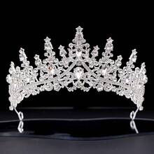 銀色皇冠鑲嵌白色水晶 - 黃色 - 查看 2