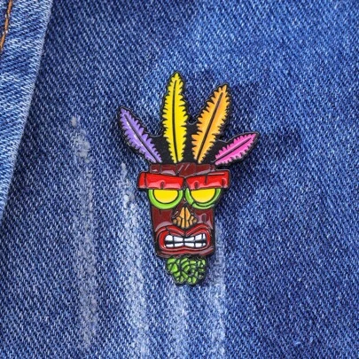 Broche De Ropa Para Niños Con Alfiler De Diseño De Máscara De Estilo Vintage Y Colorido