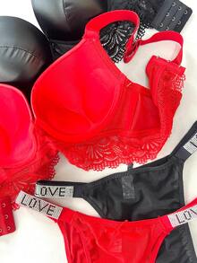 Conjunto COPA B MY LOVE 2 Piezas y encajes - Rojo - Ver 3