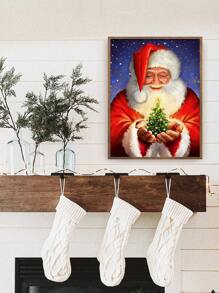1 件帆布藝術印刷品,聖誕老人海報,藝術品壁畫,客廳家居牆壁裝飾,無框,節日禮物