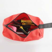 1pc Small Size Hardware Tool Kit Maintenance Tool Bag Portable Handheld Tool Organizer Bag - Red - View 1
