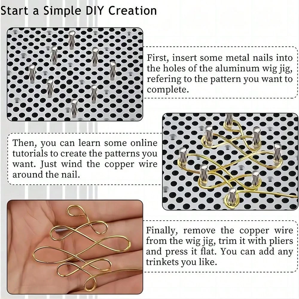 Wire Bending Jig Tool, Wire Jig Includes 30 Metal Pegs For Jewelry Making Tools And Wire
