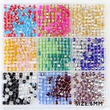 50 cái 6mm Hình vuông AB Màu sắc Pha lê thủy tinh Hạt lỏng lẻo Để làm đồ trang sức DIY , Vòng tay/Vòng cổ , Bao mỏng - 6 mm - Xem 2