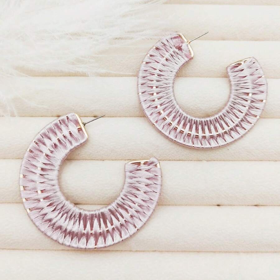 Nueva Llegada Exagerada Moda Hecha A Mano Cinta Trenzada Ear Cuffs - Dorado - Ver 1