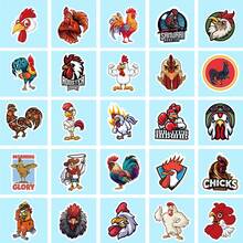 50入組公雞裝飾貼紙,可用於個性化筆記型電腦、行李箱、水瓶