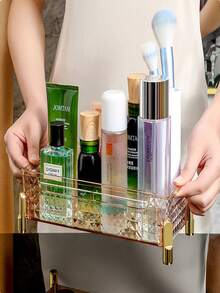 1pc Diamond-Shaped Transparent Storage Basket - Clear - View 3