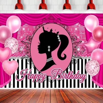 1 Stück schöne Mädchen Geburtstags Party Deko Hintergrund 5*3ft zarte Mädchen Stil Dekoration Fotografie Kulisse Szene Layout Stoffhintergrund, Weihnachten