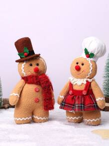 1pc Gingerbread Man Decorative Ornament For Christmas - Brown - View 1