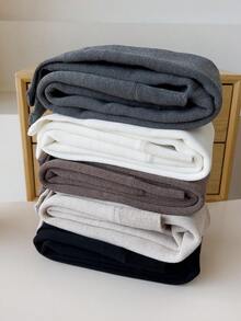 1 đôi quần tất mùa đông lót nhiệt dày và ấm thoáng khí họa tiết sọc yến mạch cho bé gái - Xám - Xem 3