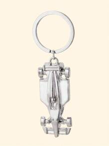 Portachiavi con ciondolo a forma di auto da corsa come regalo, per portafogli, zaini, borse da scuola e cartelle, regalo per ragazzi, portachiavi con modello 3D di auto da corsa, ornamento per zaino da corsa, portachiavi personalizzato con auto da corsa a ruote complete, anello portachiavi con auto da corsa in metallo pressofuso come regalo di San Valentino - Argento - Visualizzare 6