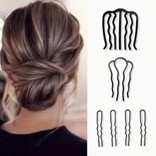 6 件/組 女士簡約風格髮飾、髮夾、髮夾和髮髻髮夾