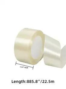 1 Roll Cream-Coloured 4cm Wide Satin Ribbon, For Hair Bow Making, Cake And Baking Decorations,Gift Box Wrap Ribbon,Christmas Valentine Day