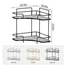 Bathroom Countertop Corner Storage Shelf, Vanity Tray For Perfume, 2 Layers Metal Makeup Storage Organizer, Skincare Cosmetic Box And Cabinet, Black - Black - View 5