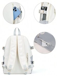 青少年轻便校园背包大号防水休闲书包带拉链和 ID 窗口旅行背包大容量 14 英寸笔记本电脑包适合女孩休闲高中大学度假、旅行、徒步旅行