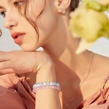 1入手工製作8mm彈性珠寶半寶石手鍊,治療水晶手鍊,男女皆可的休閒珠寶,節日禮物 - 手鍊 - 查看 4