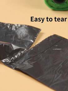 5pcs/pack Black Pet Waste Bag, Solid Color