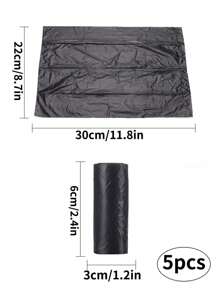 5pcs/pack Black Pet Waste Bag, Solid Color