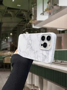 1个亮白色大理石纹手机壳，兼容 16，防水防震防摔防刮花 - 彩色 - 查看 4