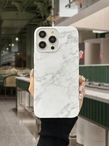 1个亮白色大理石纹手机壳，兼容 16，防水防震防摔防刮花 - 彩色 - 查看 2