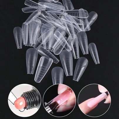 FULL BEAUTY 48件套双头美甲模具，适用于延长胶、快速成型、雕塑全覆盖甲片、美甲艺术设计等，美甲用品，美甲工具，美甲艺术工具，返校季，美甲，美甲工具，适用于按压式美甲
