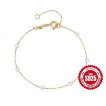 1PC Gold Tiny Pearl Bracelet 18K Gold Bracelet For Women Adjustable Bracelet Gifts For Mother Wife  Girls
