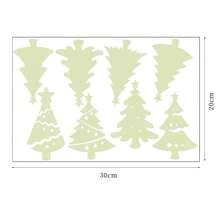 New Arrivals Christmas Night Glow Wall Stickers With Snowflake, Snowman, Deer, Pine Tree, Footprint Pattern For Festival Party Decoration - Black - View 4