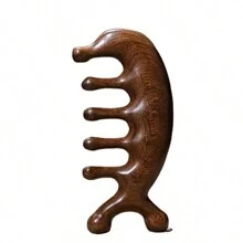 1 Miếng Gỗ mun Lược mát xa Năm Ngón tay Trái bóng Cạo Mát xa Kinh tuyến Đầu Lược , 5 Răng Gỗ mun Mũi Cạo Lược Mát xa mắt Thư giãn Khuôn mặt Lược Chống nếp nhăn - màu nâu - Xem 8