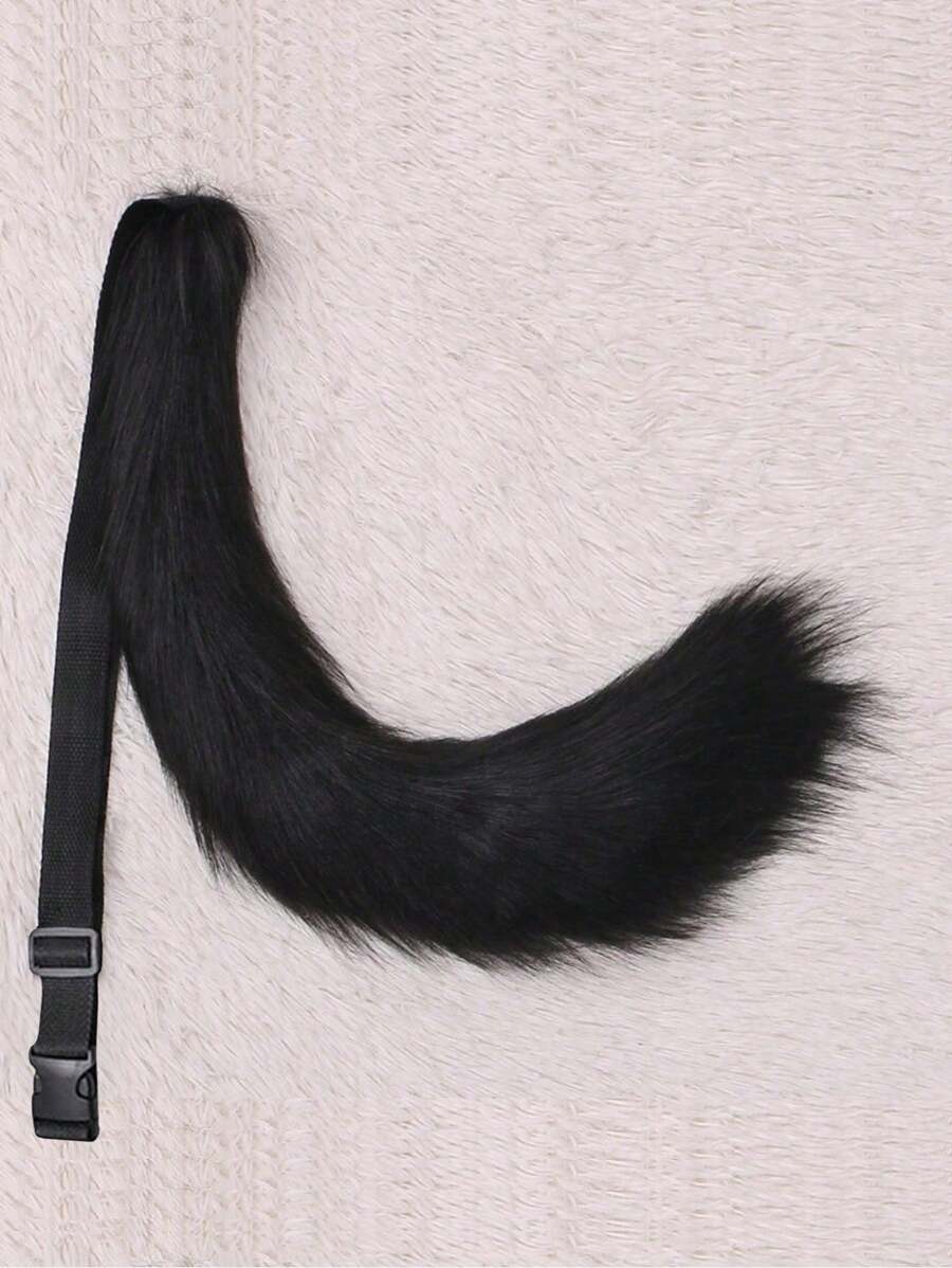 1 pieza Cola de zorro diseño de moda Accesorio de disfraz para fiesta de Halloween - Negro - Ver 1