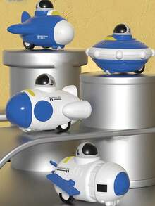 New Release Decompression Press Inertial Space Toy Airplane & Spacecraft Toy Resilient Rotating Inertia Press Car Toy - Multicolor - View 5