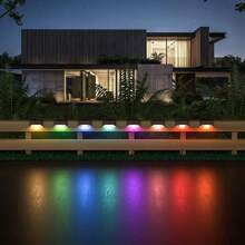 4pcs/Set Solar Powered Waterproof Step/Fence/Outdoor Lantern For Stairs, Steps, Rails, Deck, Driveway, Garden, Pathway & Yard Led Solar Light Fall Decor Christmas Decor House Decor Outdoor Decor