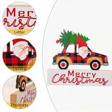 1 件聖誕節馴鹿木製家居裝飾裝飾品 - 彩色 - 查看 8