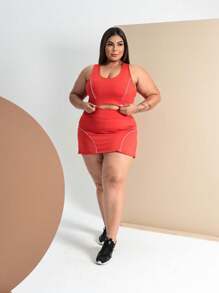 Plus Size Co-Ords - 玫紅色 - 查看 3