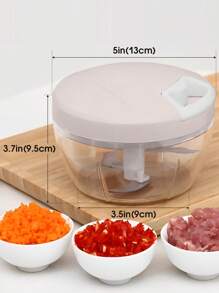 Picadora De Verduras Manual De Procesador De Alimentos De 500 Ml, Picadora Portátil De Cebolla Y Ajo Tirada A Mano, Adecuada Para Verduras, Jengibre, Frutas, Nueces, Hierbas Y Más (1 Pieza Rosa Claro)