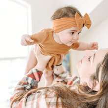 1 件婴儿头带手工制作超弹力柔软尼龙发带发饰女婴新生儿幼儿儿童蝴蝶结婴儿头巾女婴爱心情人节