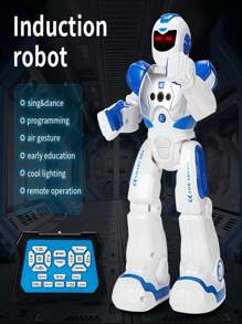 RC Kids Robot Intelligent Programmable Robot Toy With IR Controller Dancing Singing LED Eyes Gesture Sensing Robot Set YELLOW - Yellow - View 3