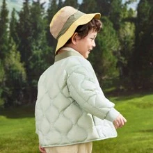 Balabala Young Boy Down Varsity Jacket - Green - View 2