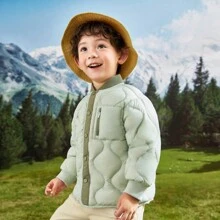 Balabala Young Boy Down Varsity Jacket - Green - View 3