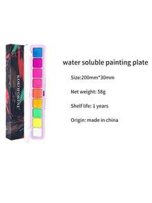 9 Color Fluorescent Water-soluble Body Paint With Night Glow Effect Perfect For Face Painting, Art Performance And Opera Makeup - Multicolor - View 8