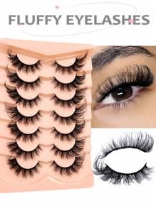 Asiteo 7 Pairs Fox Eye & Cat Eye False Eyelashes, Flared Ends Elongate Eyes, Fluffy Soft Natural Long Faux Mink Lashes - Cat Eye Lashes - View 2