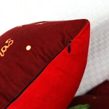 1pc Christmas Deer Pattern Printed Velvet Pillowcase Without Pillow Inner, For Sofa Decoration, 45*45cm - Gold - View 4