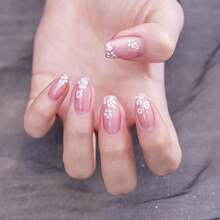 30pcs New Style Nail Stickers 3d Flower Design, Fresh And Suitable For Students And Women In Spring - White - View 3