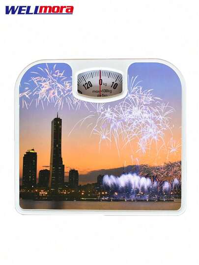 Báscula Cuadrada De Piso Con Diseño - Báscula Mecánica Para Medir El Peso Corporal Con Precisión - Capacidad De Peso Máximo 130 Kg