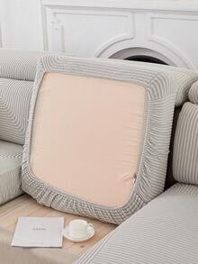 1入組葉子提花彈性全包沙發套,適用於l型沙發/ 1-4座椅沙發/椅墊/靠背/扶手灰塵套 - 淺灰色 - 查看 4