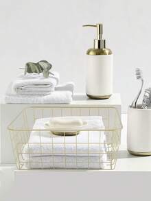 1 件装金属丝储物篮，玫瑰金金属丝篮带手柄，适用于厨房、餐具室、衣柜、洗衣房、橱柜、车库的食品储藏室