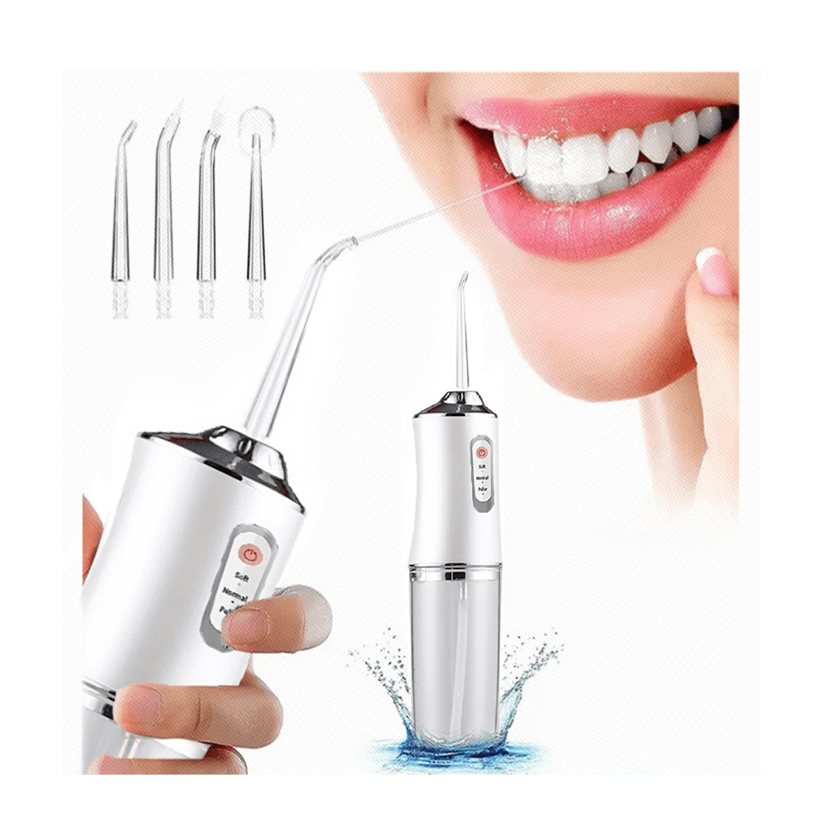 Electric Dental Water Flosser Oral Irrigator Portable Teeth Cleaning Tool - White - View 1