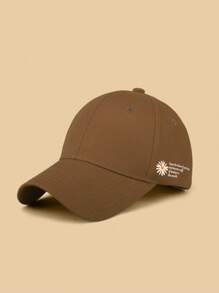 Letter Print Casual Baseball Cap - Coffee Brown - View 1