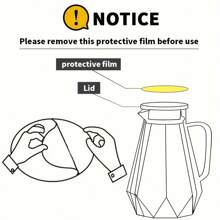 Kettle And Four Cups Set, Big Capacity Water Jug Set, Light Glass Pitcher, Borosilicate Glass Carafe With Lid, Kitchen Accessory Glass Container, Drinks Maker For Iced Coffee, Cold Brew Coffee, Lemonade, Cold Water, Juice, Sun Tea, Loose Leave Tea - Transparent - View 6