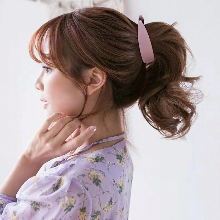 4pcs Màu thuần Quả chuối Kẹp tóc , Thích hợp Đối với Gầy Tóc , Hàn Quốc Phong cách Đơn giản Và Thanh lịch Phụ kiện tóc , Nhỏ bé Và Kích thước trung bình - Nhiều màu - Xem 1